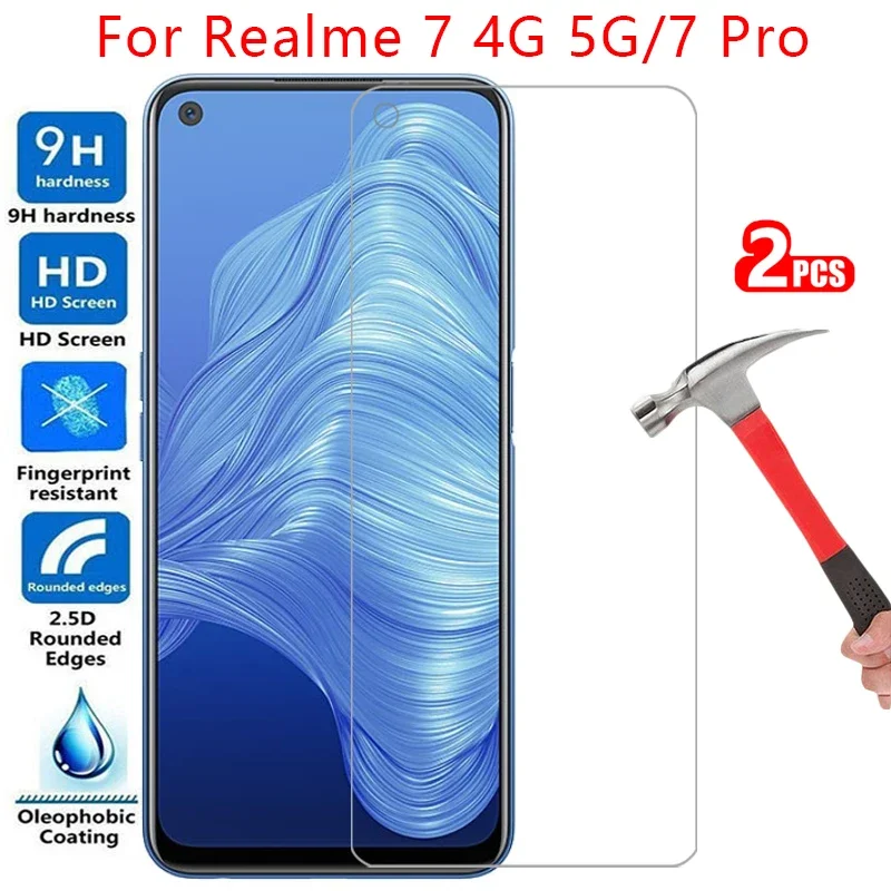 Realme 7 프로용 강화 유리 스크린 보호대 케이스, Realmi 7 프로 보호 휴대폰 커버, 360 Realme7 5g Realme7pro