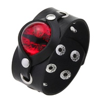 Halloween Trendy Gothic Punk Glitter PU Leather Statement Bracelet Perfect for Daily Wear, Parties, Christmas, Valentine's Day