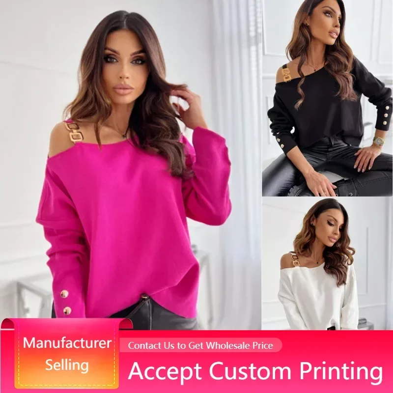 

Women's Cold Shoulder Leisure Top Lady Loose Long Sleeve tendances Loose Pullover Jumper Tops Womens Long Sleeve Deep