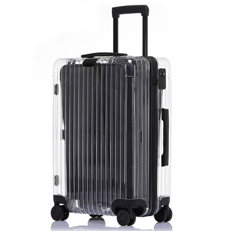 Transparent Suitcase Bag 24 Inch Travel Trolley PC Luggage Boarding Case Password Lockbox Universal 4 Wheel Baggage Handbag Box