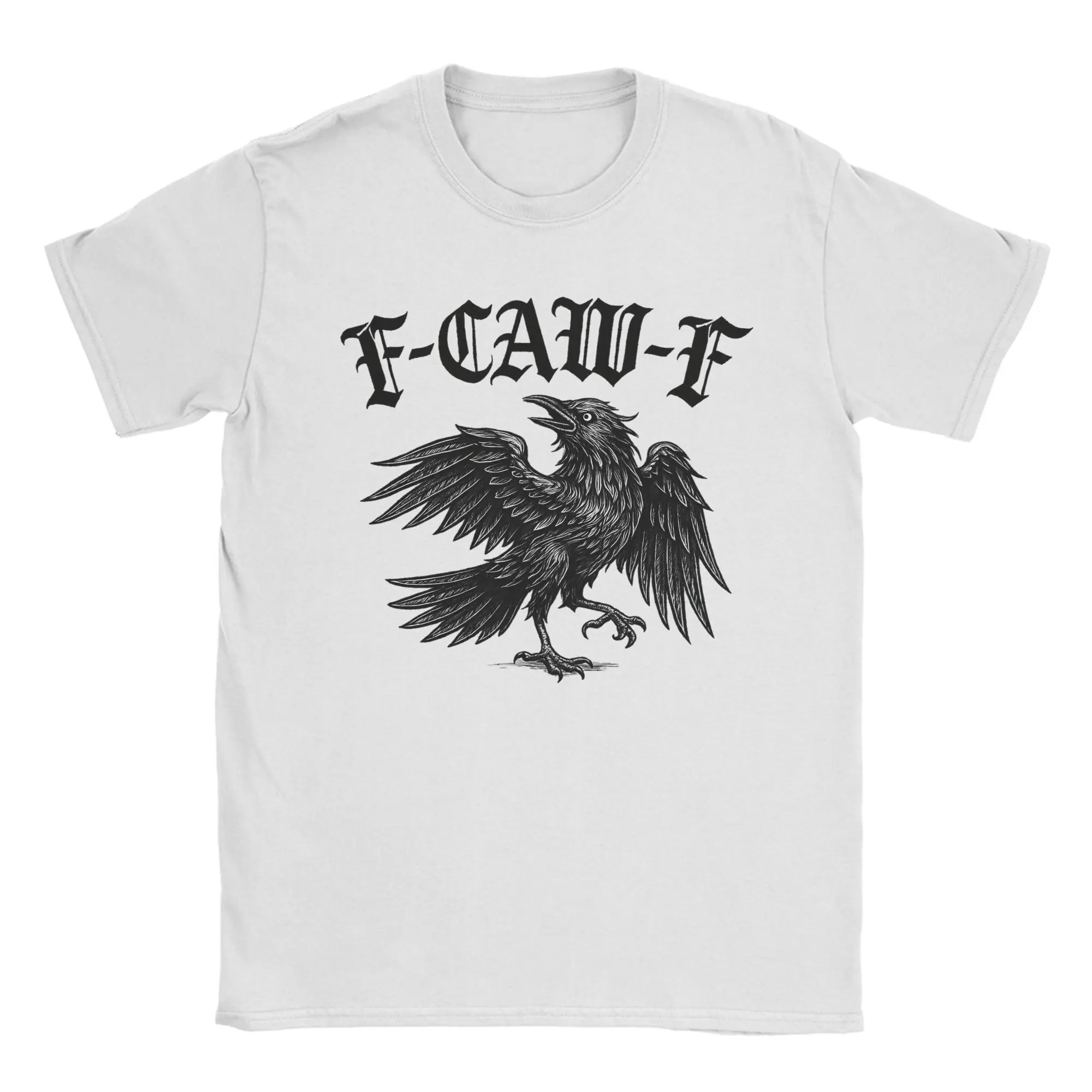 

Мужские футболки F-Caw-F Funny Raven Gothic Crow, черная птица, одежда из 100% хлопка, летняя футболка с короткими рукавами, футболка с круглым вырезом