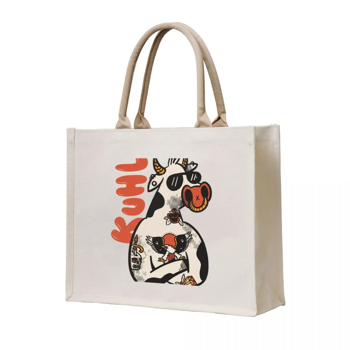 

Tattooed cow Cool cow Tote Bag tote bags cloth bags bag for beach female bag canvas shopping
