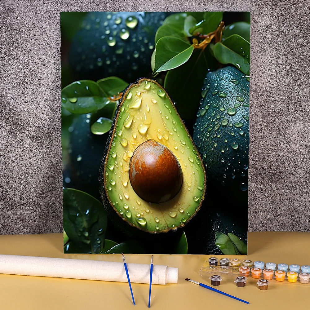 

Diy Pictures By Number Avocado Fruit Kits Hand Painted Picture Gift Painting By Numbers Drawing On Canvas Home Decor Wall Art