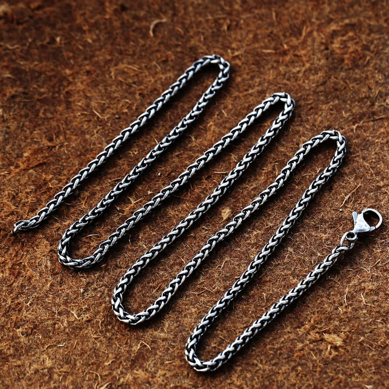 BEIER 2023 New Fashion Stainless Steel Chain Retro Black Necklace For Pendant Men\'s Jewelry Gift