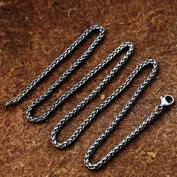 BEIER 2023 New Fashion Stainless Steel Chain Retro Black Necklace For Pendant Men's Jewelry Gift