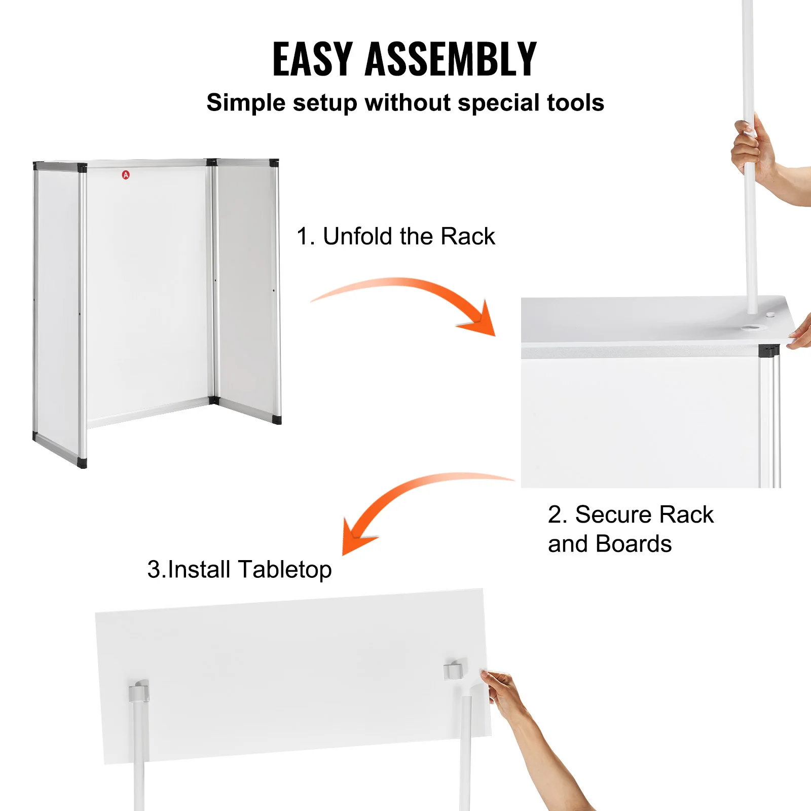 VEVOR Promotion Counter Table Portable Tradeshow Podium Table Display Exhibition Counter Stand Booth Fair  Pop Up Podium Table