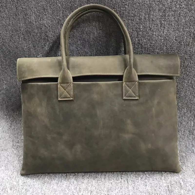 Echt leder Executive Aktentaschen für Männer Business Handtasche Mann Büro Laptop tasche Vintage Kuh Leder männliche Einkaufstasche