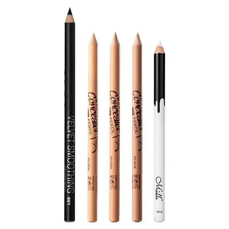 Concealer Pencil White Black Eyeliner Eyebrow Pencil Eyeliner Gel Sleeper Pencil Silkworm Cover Spot Repair Five Pack