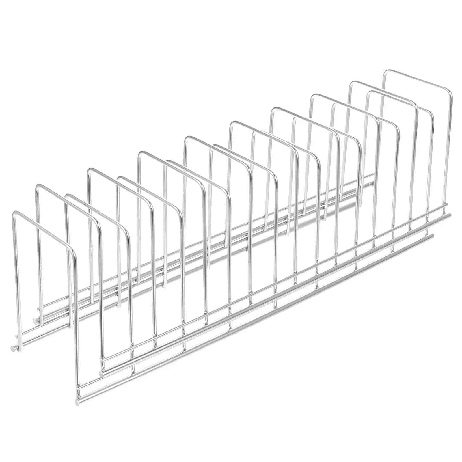 

2 Pcs Stainless Steel Kitchen Rack for Plates Bowls Pots Lids Storage Organizer Pantry Countertop Metal Dish Drying Rack
