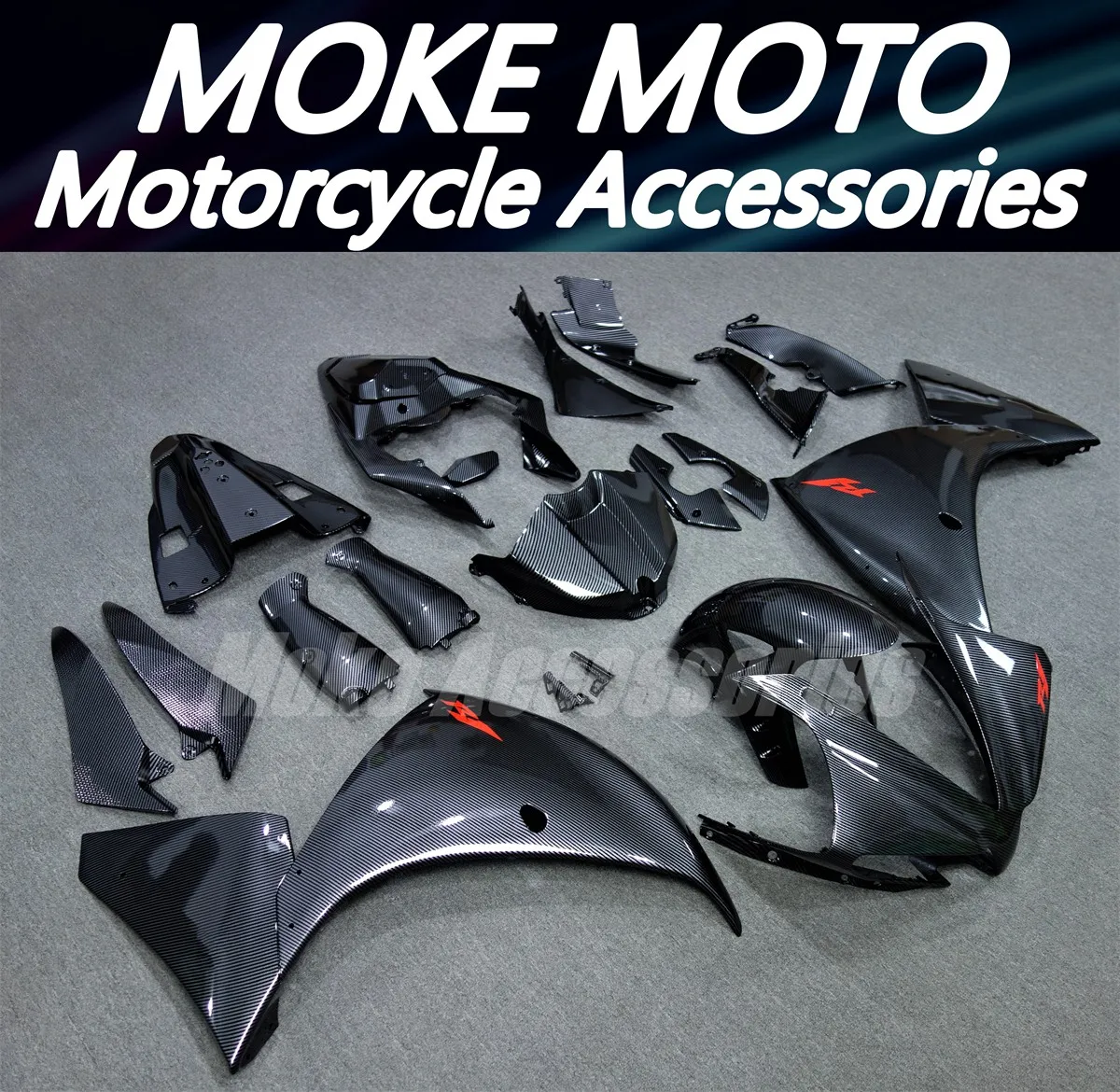 

Fairings Kit Fit For Yzf R1 2012 2013 2014 Bodywork Set High Quality ABS Injection New Carbon fiber pattern Red