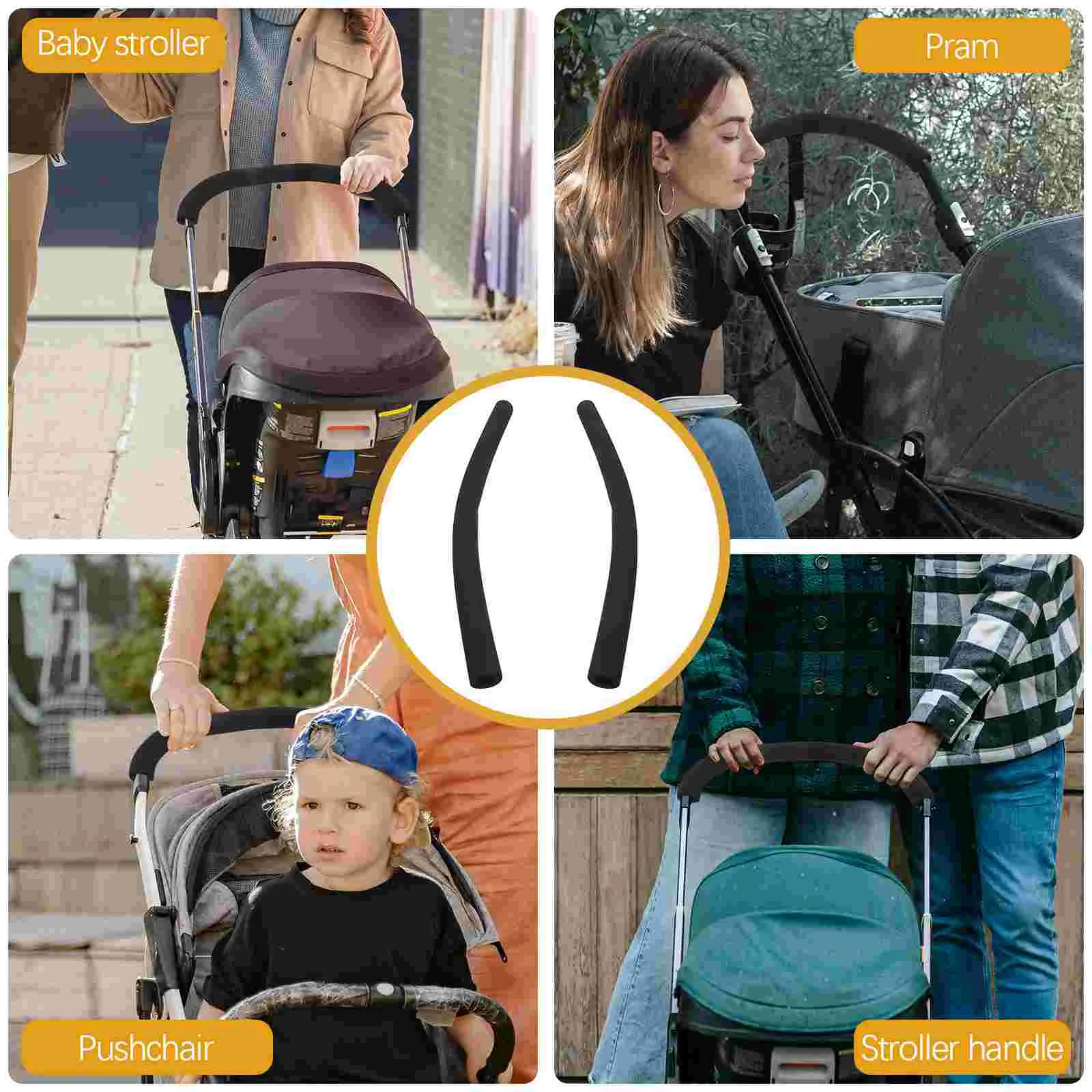 2 Pcs Baby Bike Handlebar Cover Stroller Universal Sleeve Strollers Wagon Sponge Pram Gear Armrest