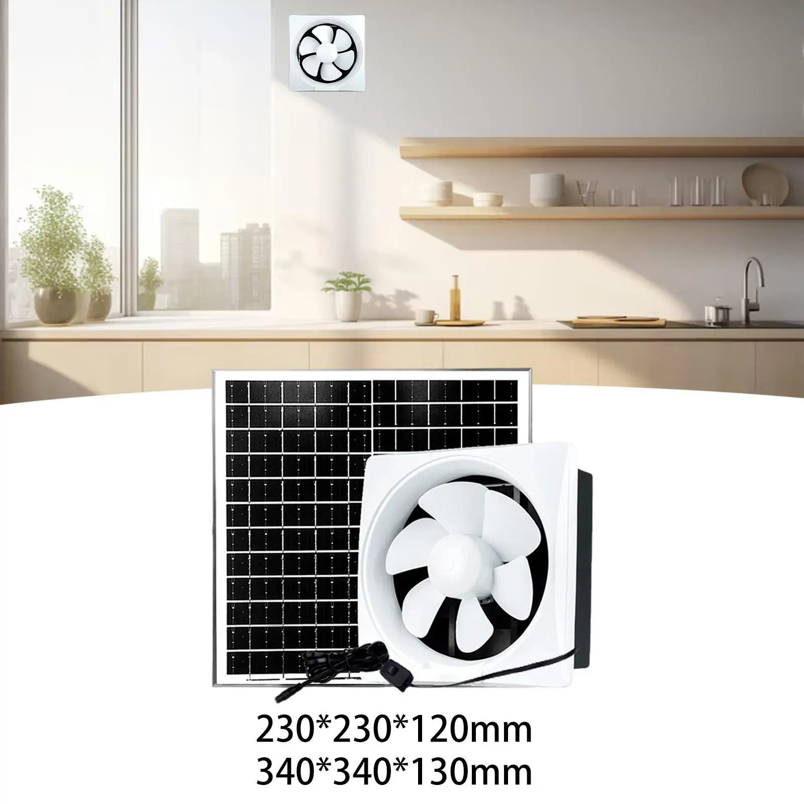 

Solar Powered Fan Kit High Speed Easy to Install Solar Exhaust Fan for Chicken Coop Greenhouse Pet House Household Outside