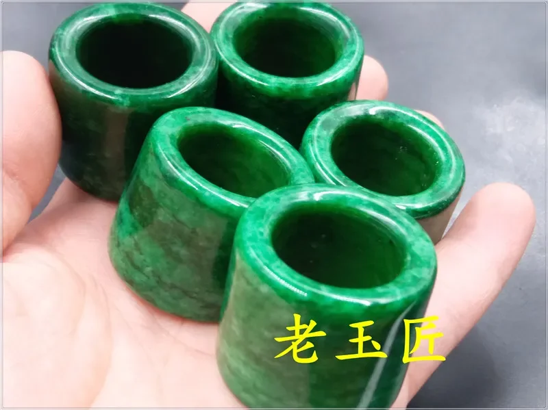 Natural Green Jade 22MM Ring Jadeite Amulet Fashion Chinese Charm Jewelry Hand Carved Crafts Luck Gifts Women Men NEW