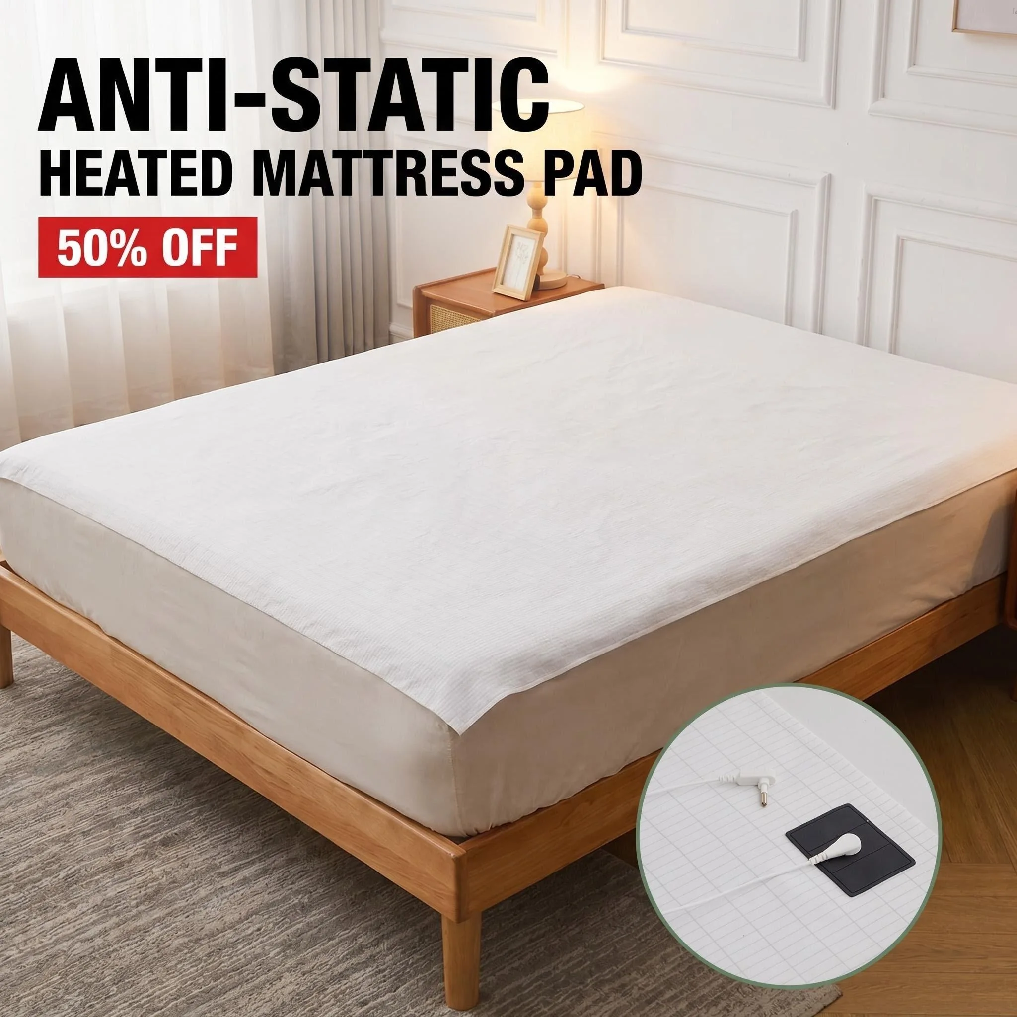 

90% Cotton 10% Silver Fiber Bedsheet Earthing Grounding Mat Conductive Antistatic Health Improve Sleep Release Stress