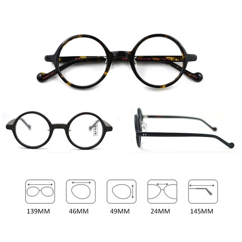 HDCRAFTER Top Quality Acetato Óculos Quadro Homens Mulheres Óculos Ópticos Frames Prescrição Compute Óculos Redondos Vintage