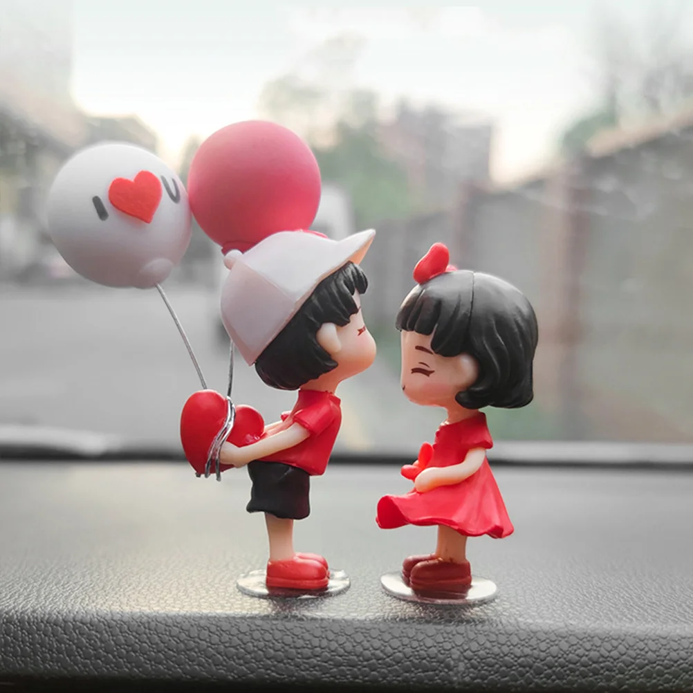 

Ornaments Dashboard Decoration Statue Couple Decorations for Home Red Figurines Lovers Man