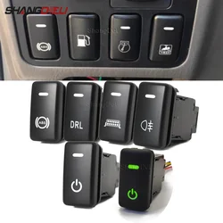 1 Pc Car Green LED DRL Light Packing Radar Power On Off Camera Mirror Switch Button For Toyota Hilux fortuner FJ Cruiser Lexus