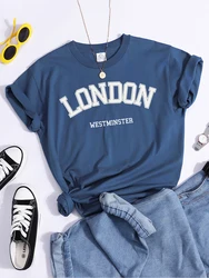 London Westminster  Print Woman Tshirt Street Hipster Streettee Top All-Match Short Sleeve Clothes Vintage Comfortable T-Shirts