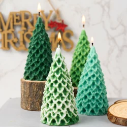 3D Christmas Tree Silicone Candle Mold DIY Xmas Ornament Making Tool Plaster Resin Craft Casting Molds Home Decor Art Gifts