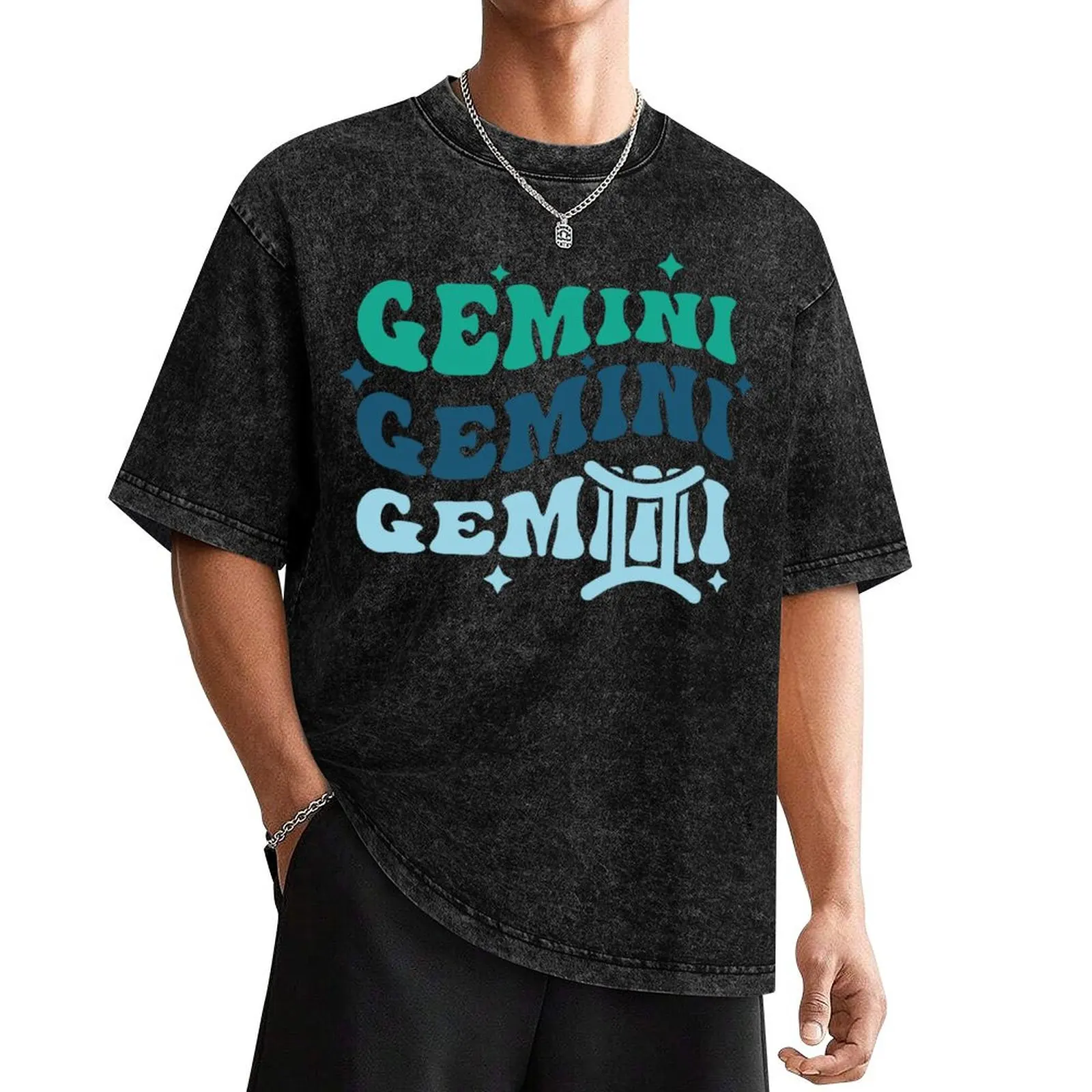 

Gemini groovy hippie print T-Shirt custom t shirt vintage clothes essential t shirt hippie clothes workout shirts for men