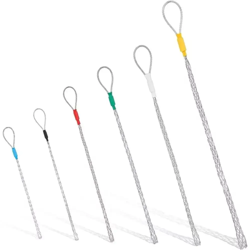 Galvanized Metal Cable Pulling Socks Steel Mesh Flexible Eye Wire Grips Anti-Slip Design Multi-size Mesh Puller Wire Pulling