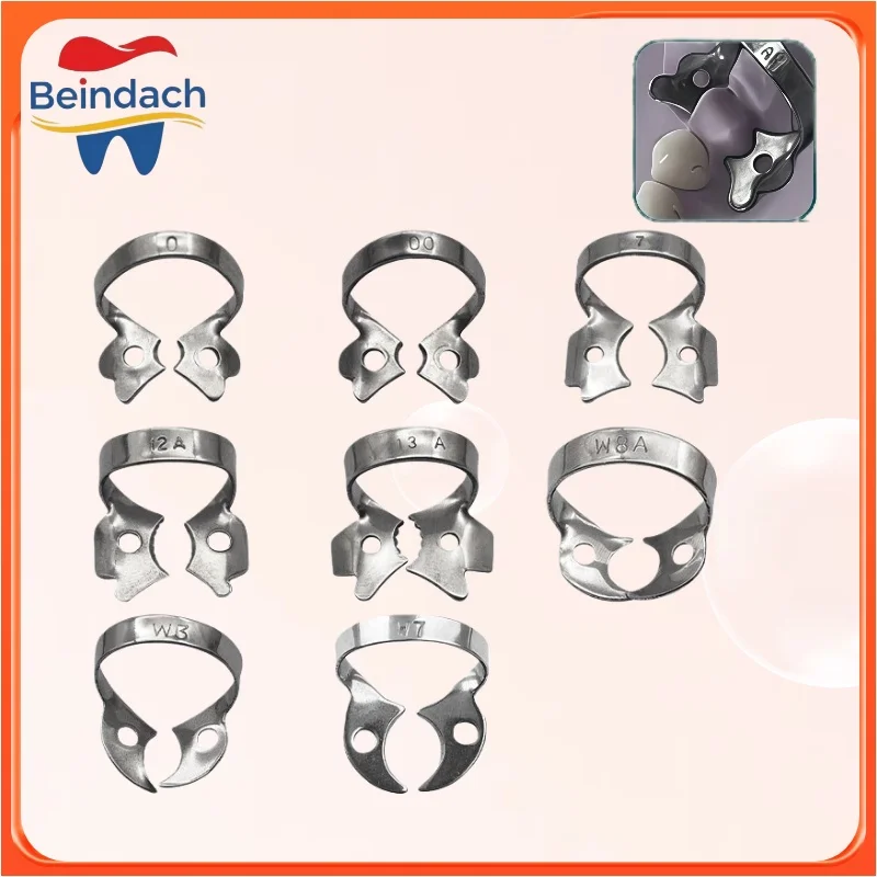 

1Pc Dental Rubber Dam Clamps Endodontic Restorative Barrier Clips Stainless Steel Frame Holder for Molar Teeth Oral Materials
