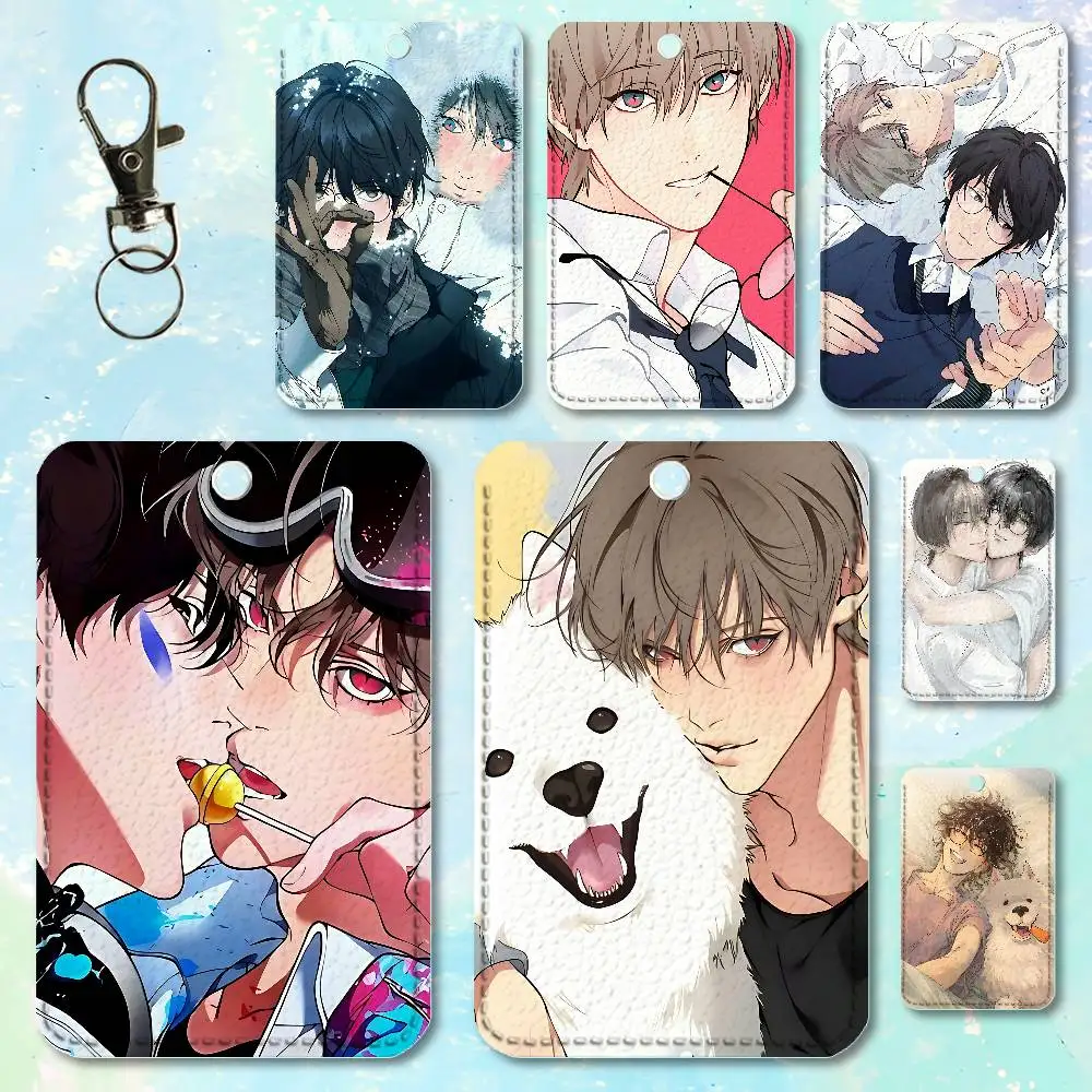 

L-Lost In The C-Cloud Manga Premium PU Leather Card for Daily Use Holder Card Case with Metal Carabiner Customizable Design
