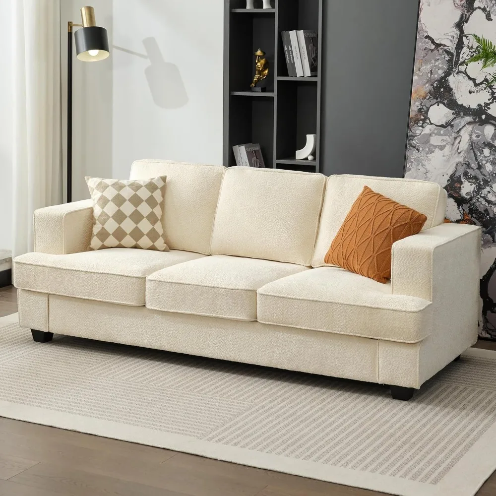 

Boucle Couch, Couches and Sofas, Comfy Couch, Couches for Living Room, Sleeper Sofa with Extra Deep Seats, Modern Sofa, Chenille