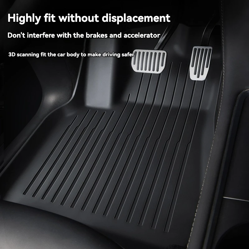 3pc Car Floor Mats for Tesla Model Y  Four Seasons Waterproof Non-slip Floor Mat NEW TPE Special Car Accessories image 4