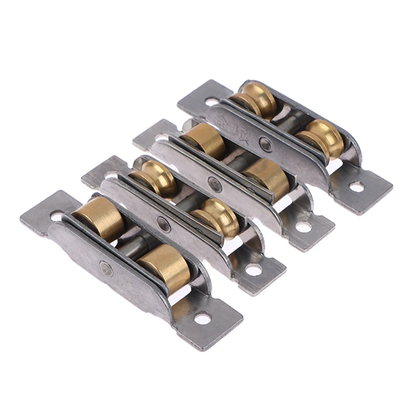 77/88 Type Flat/Groove Double Wheel Stainless Steel Doors Window Pulley Support Bottom Sliding Roller Track Hardware Accessories