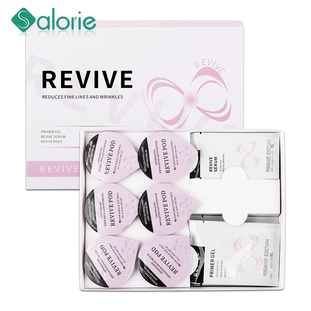 Revive Pods Glam Illuminate Kits CO2 Skin Rejuvenation Gels Bubble Facial Machine Serum Oxygen Jet Peel Aqua Machine Accessories