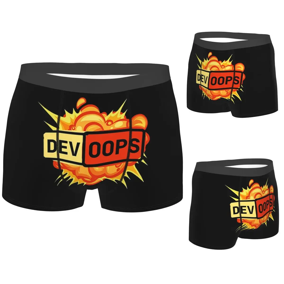 

Трусы-боксеры, шорты DevOops DevOps, наклейки, трусики, мужское дышащее нижнее белье для мужчин, подарки бойфренду