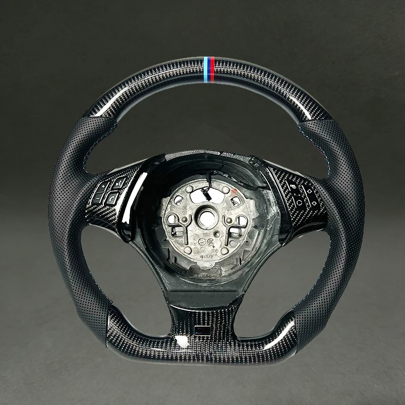 

Руль для BMW E90 E93 E84, черный, из карбона, для BMW E90 320i 325i 330i 318i, с перфорированной кожей, DIY
