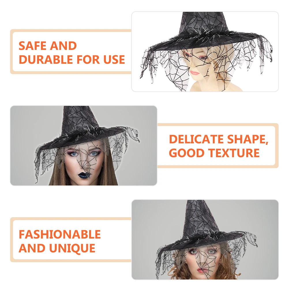 

Witch Hat Woman Birthday Hats Party Costume Magician Prop Fancy Halloween