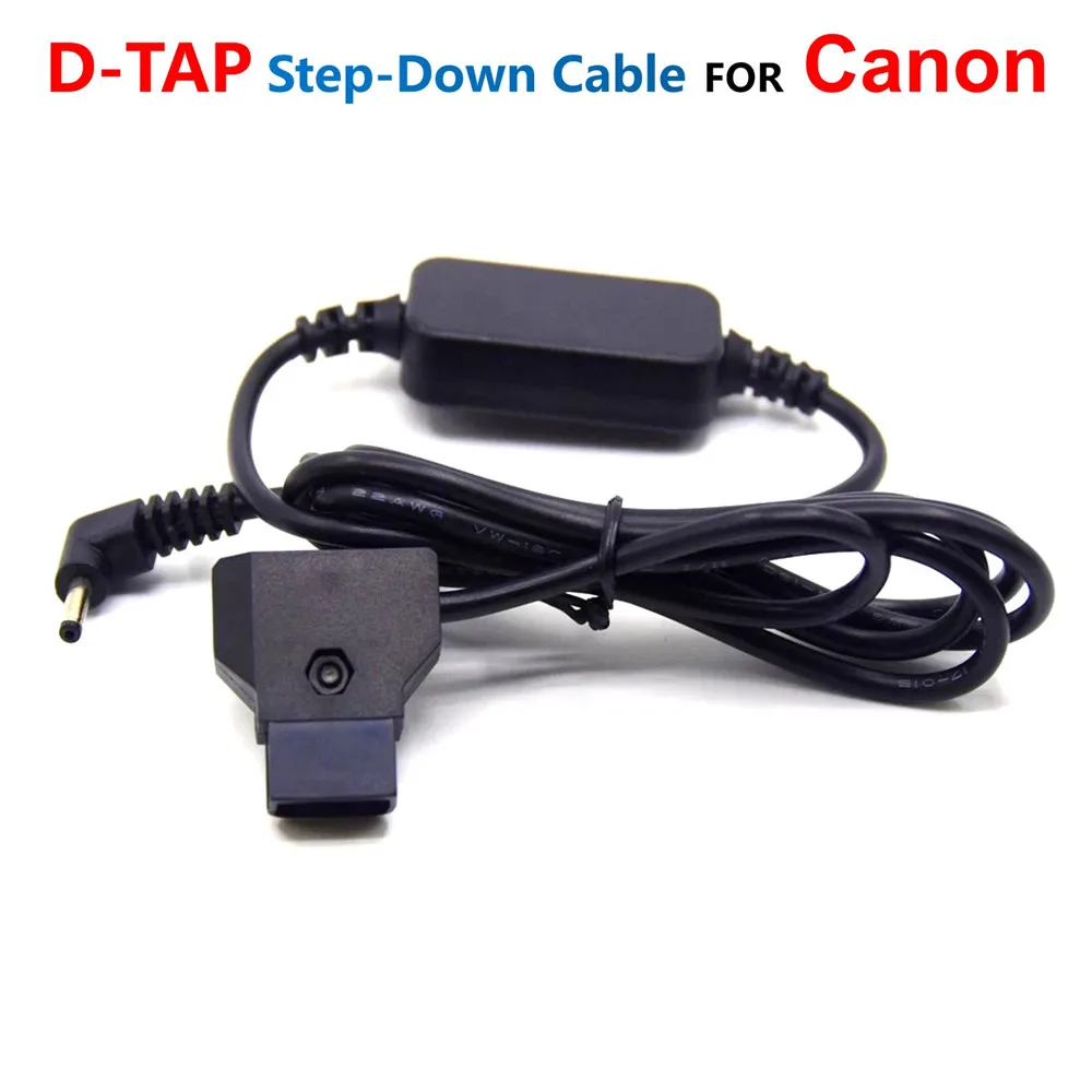 

D-TAP Dtap To 12-24V Step-Down Power Cable For LP-E5 LP-E8 LP-E10 LP-E12 NB-7L NB-10L NB-2L Dummy Battery DR-E18 DR-E10 DR-E12