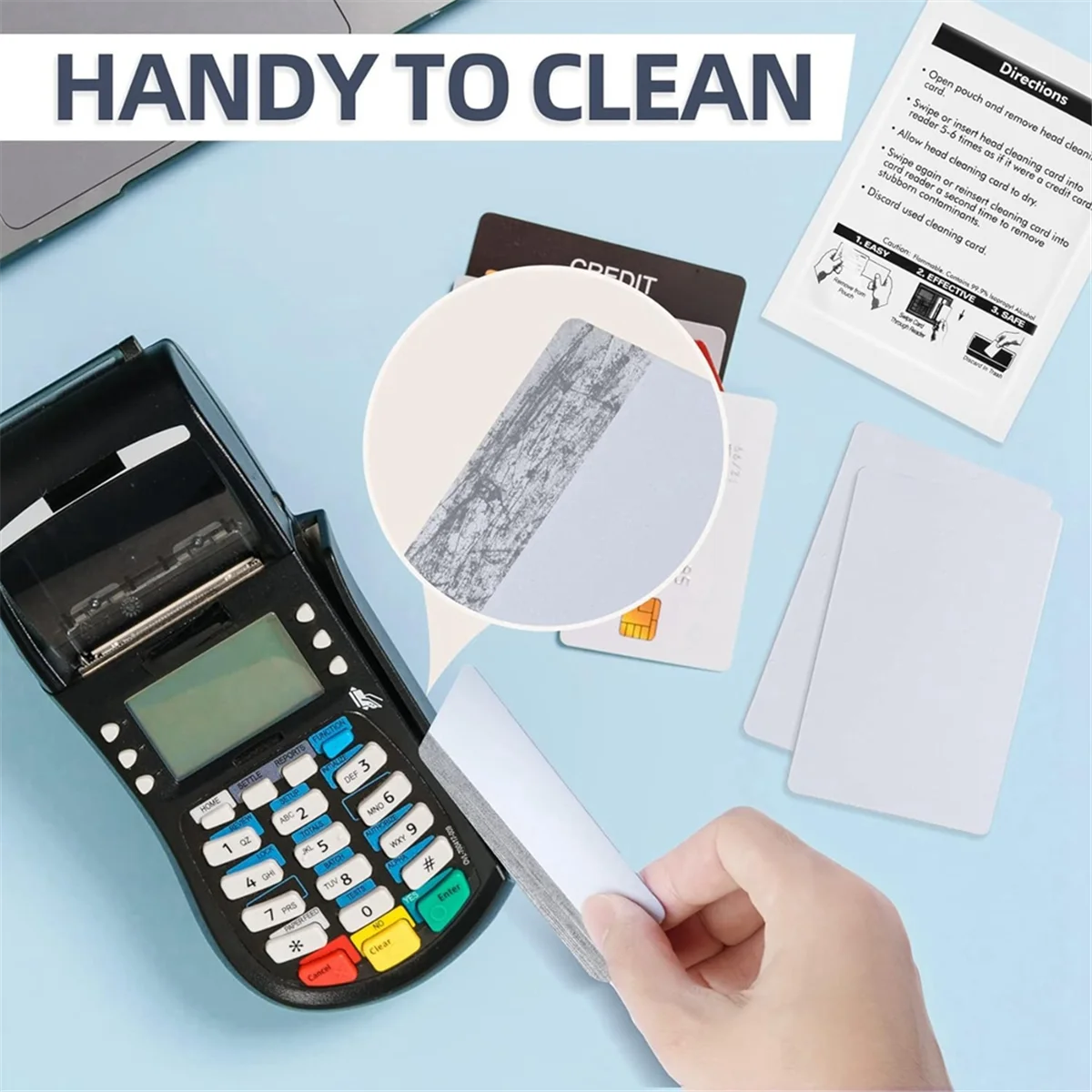 

Карта очистки CR80 Карты очистки CR80 Двухсторонний считыватель карт Cleaner POS Swipe Terminal Cleaning Cards -CR80 Card Cleaner (