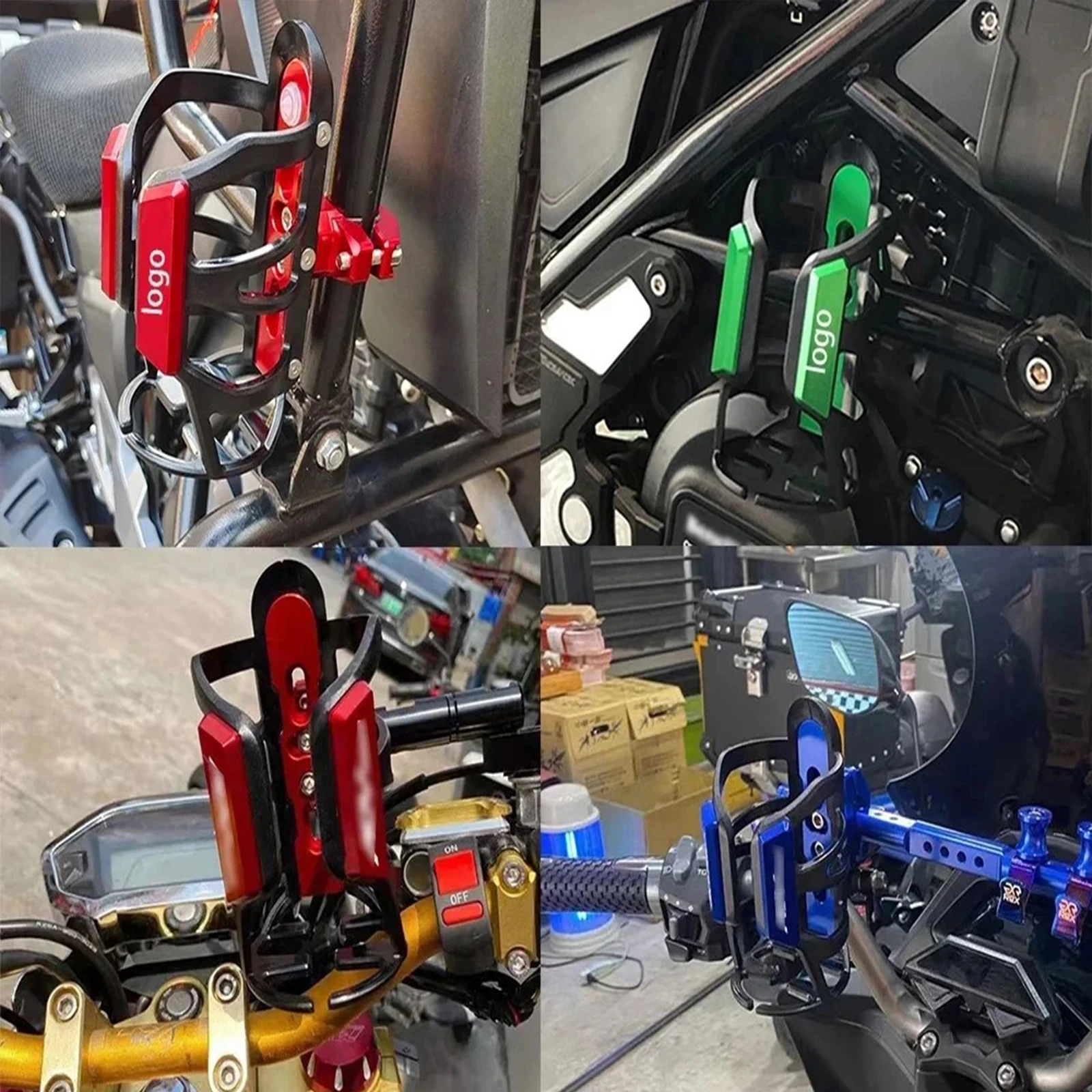 Universele motorfiets bekerhouder standaard montage drank waterfles montage drank bekerhouder gemodificeerde ondersteuning geen ponsen vereist