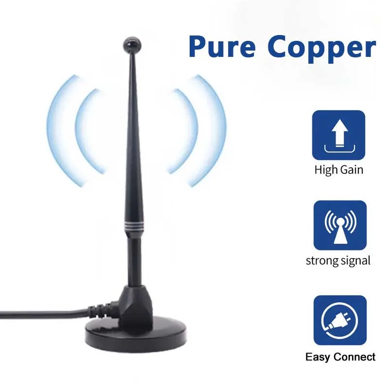 1pcs Pure Copper 5G 4G LTE 3G GSM 433Mhz Lora 2.4G Zigbee Omni WiFi Antenna High Gain 20dbi For Signal Boost With SMA Male