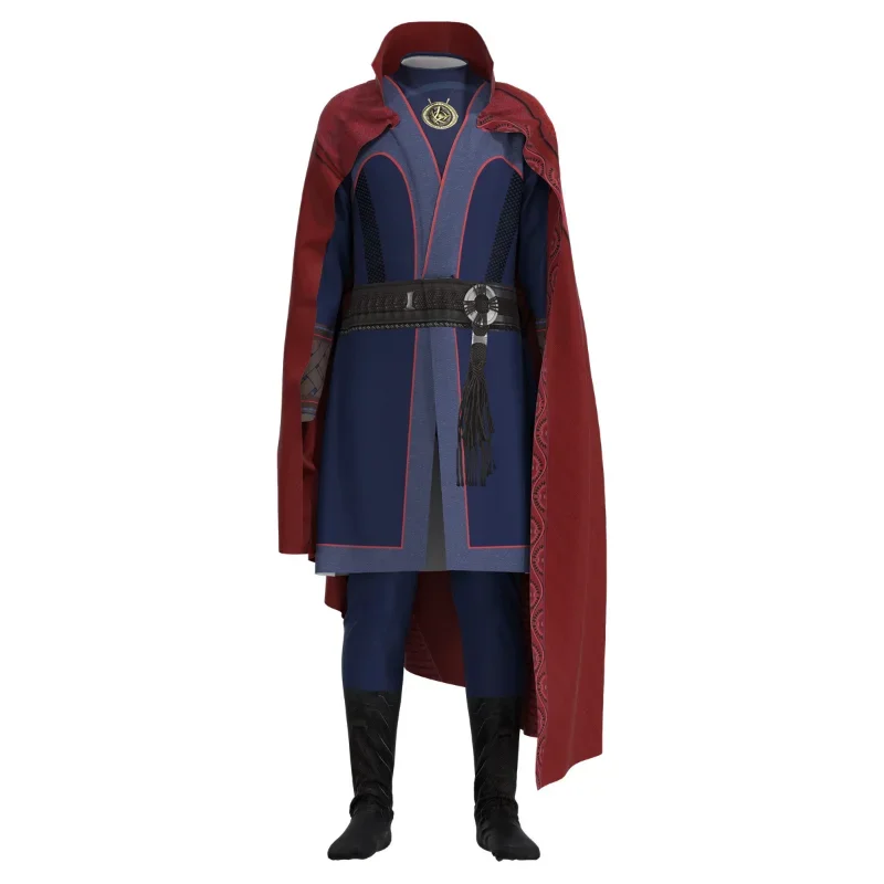 

Disney Doctor Strange Adult Kids Costume Dr Cosplay Blue Heavy Jumpsuit and Red Cloak Full Set for Halloween Carnival Party Suit