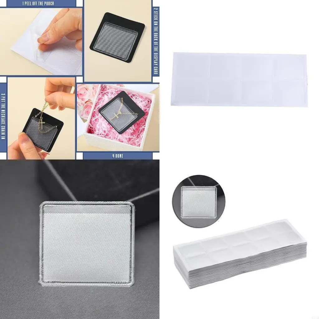 100Pcs/Set Self-Adhesive Jewelry Card Pockets for Organizing and Protecting Your Loose Chain Clear Plastic Holder Pouch