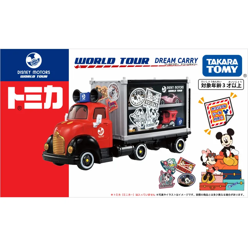 

TOMY Simulation Alloy Car Model Tomica Cars Toys For Boys Disney Mickey Transport Truck Van Showcase Storage Box Girls Gift Toys