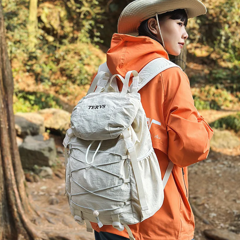 

Backpack Men's Mountaineering Bag Drawstring Large Capacity Outdoor Travel Backpack Women's College Student School Bag Women