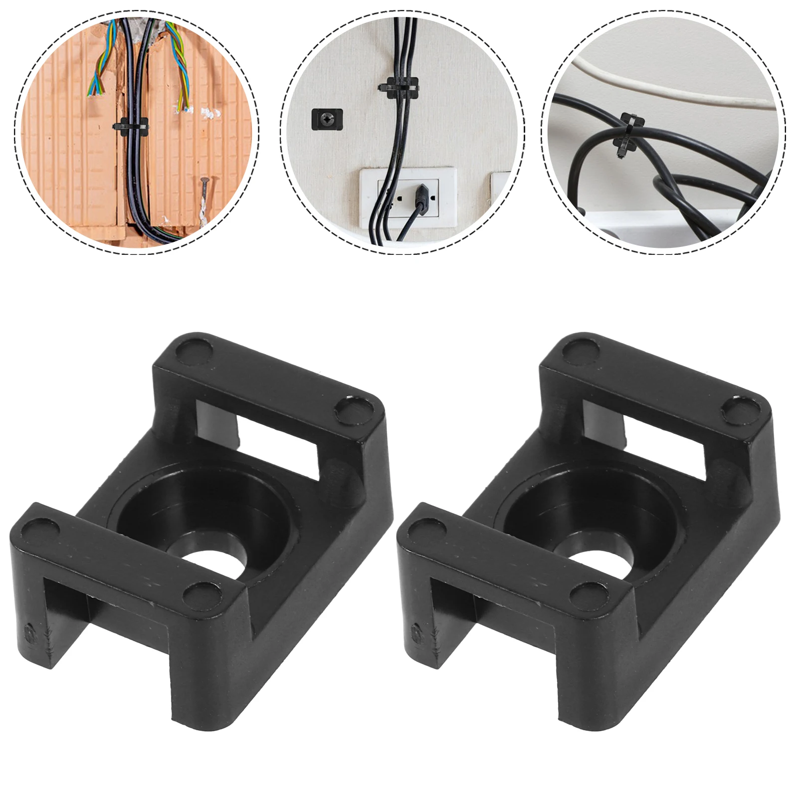 

100 Pcs Wire Holder Zip Ties Cable Mount Base Saddle Mounting Clips High Temperature Resistance