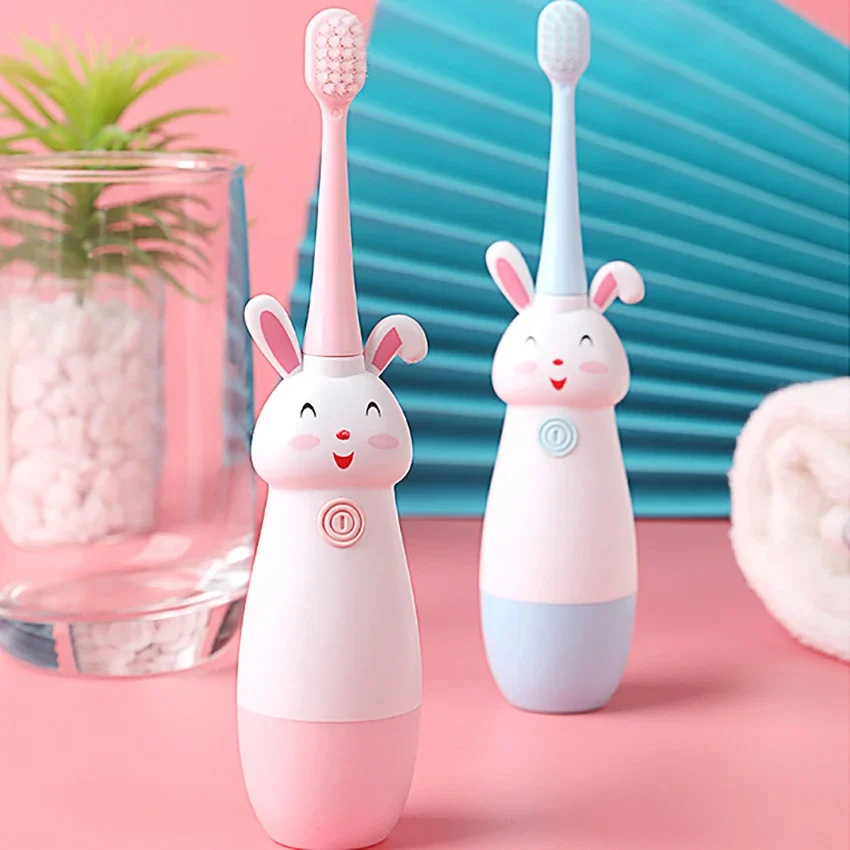 Cute Kids Electric Toothbrush,Fun & Easy Cleaning,Waterproof Soft Bristles Brush Toothbrush for Children