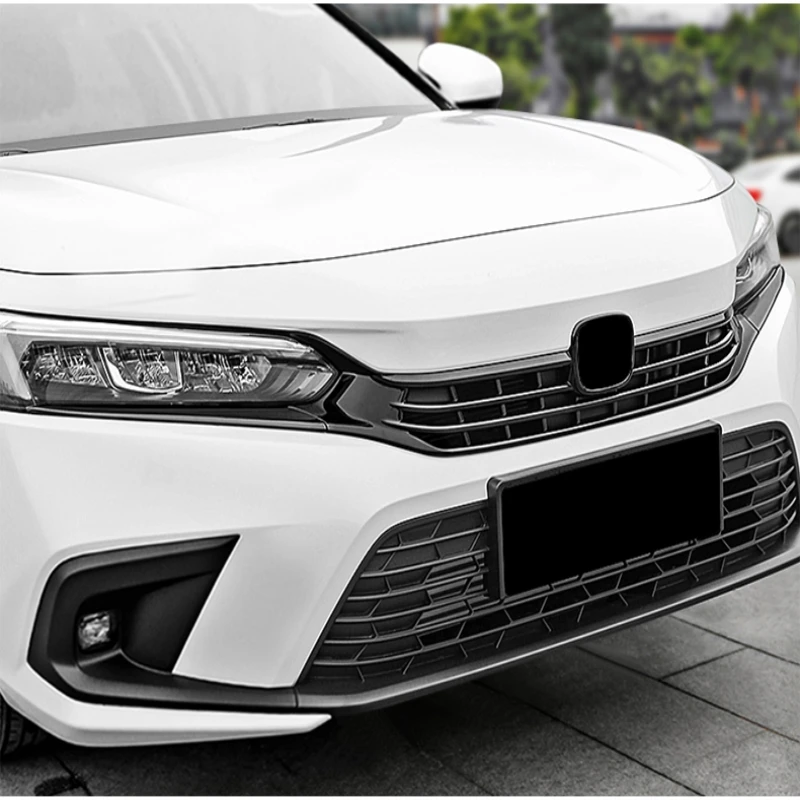 For Honda Civic 11th gen 2022 2023 ABS Car Front Center Net Modified Grille Trim Strip Cover front mesh Decoration Accessories