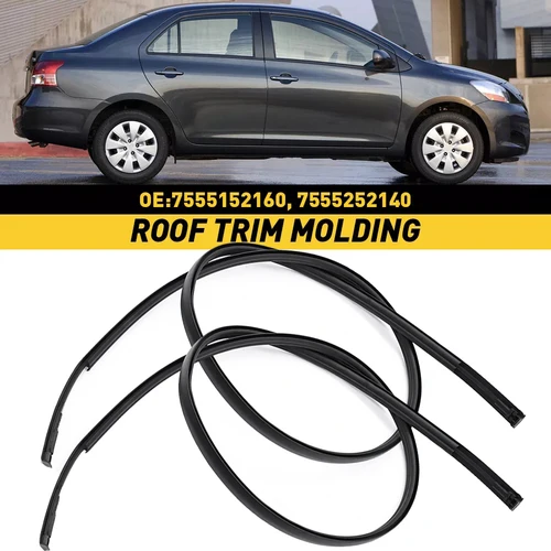 2 uds izquierda y derecha para Toyota Yaris Sedan 2007 2008 2009 2010 2011 moldura de techo reemplazo # 75551-52160 75552-52140