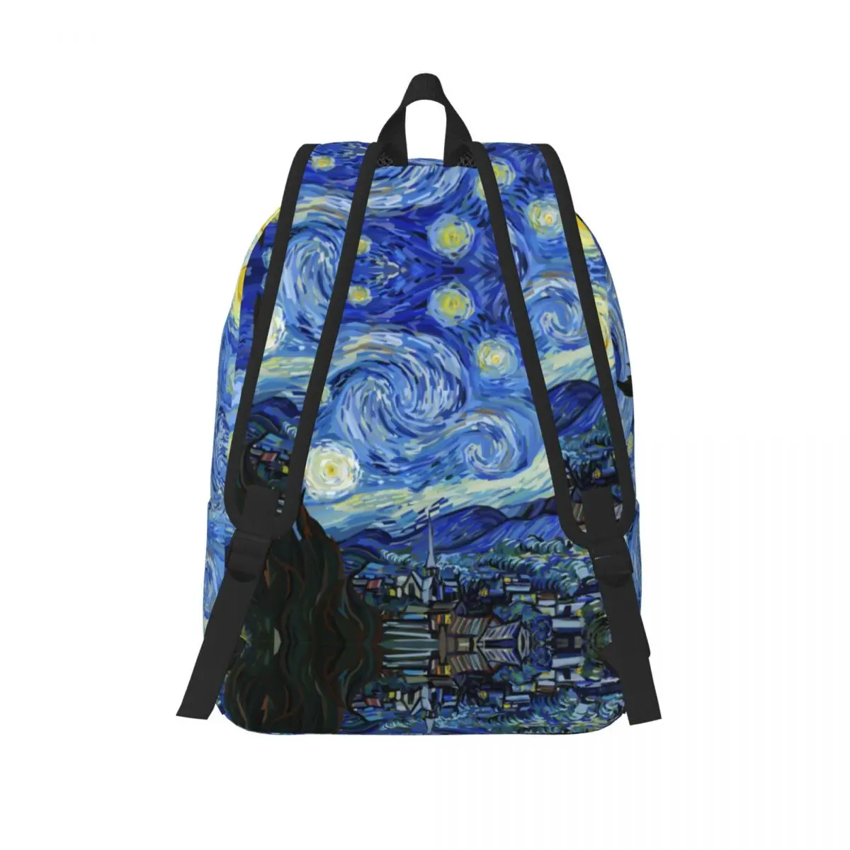 Van Gogh Painting Backpack Men Women Cool Student Hiking Travel Daypack Starry Night Laptop Computer Shoulder Bag Lightweight