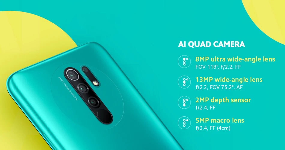 Original Xiaomi Redmi 9 smartphone 4GB 64GB/ 6GB 128GB MediaTek