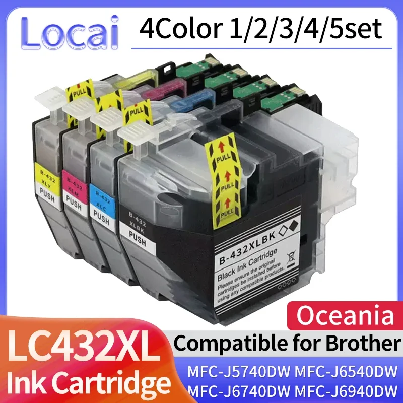 1/2/3/4/5set LC432 LC432XL LC-432XL LC-432 Compatible Ink Cartridge For Brother MFC-J5340DW J5740DW J6540DW MFC-J6940DW J6740DW