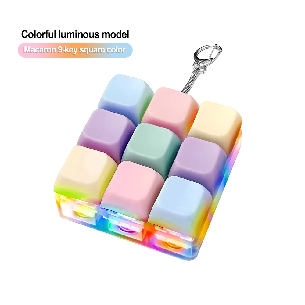 2/4/9 Keys Clickable Keyboard Fidget Toy Stress Relief Pinch Toy Portable Pendant Decor Gift for Bag Office Keychain